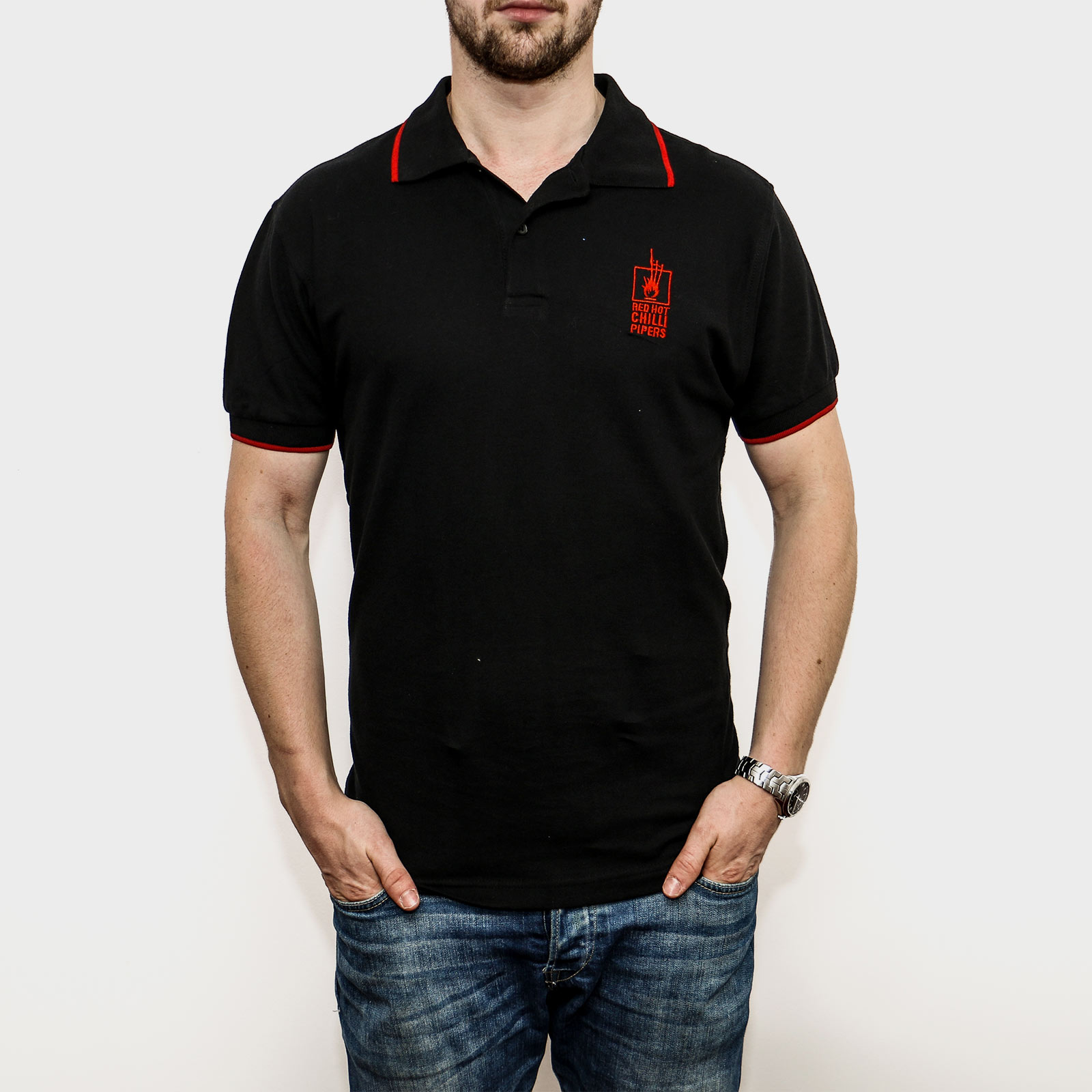 RHCP Polo Shirt Black | Red Hot Chilli 